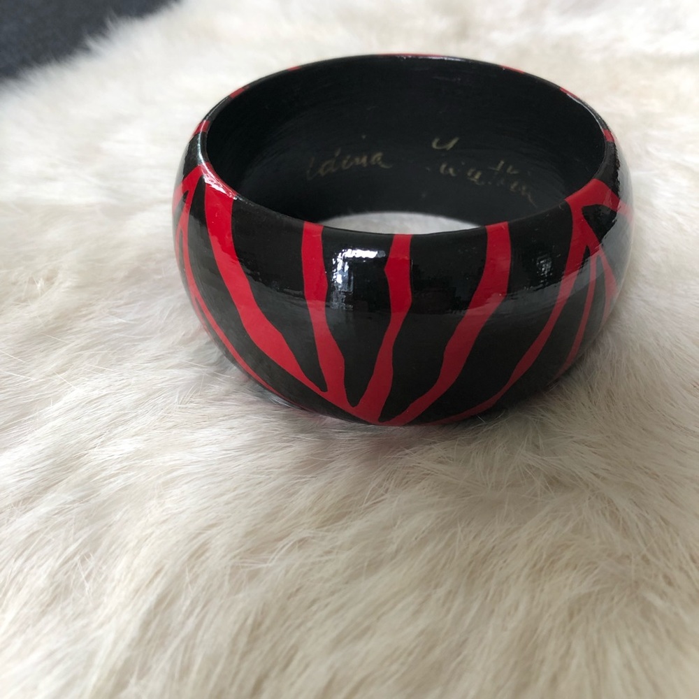 Signed Vintage Animal Print Bangle Paper Mache